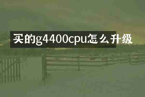 买的g4400cpu怎么升级