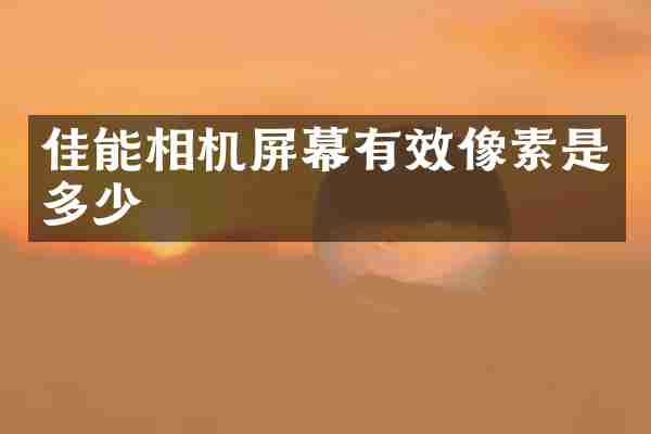 佳能相机屏幕有效像素是多少