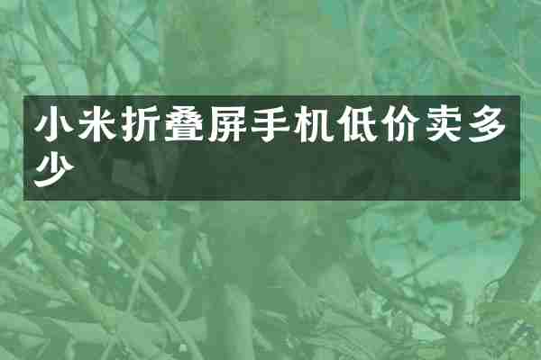 小米折叠屏手机低价卖多少