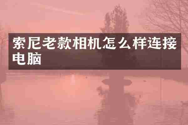 索尼老款相机怎么样连接电脑