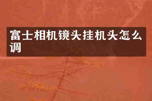 富士相机镜头挂机头怎么调