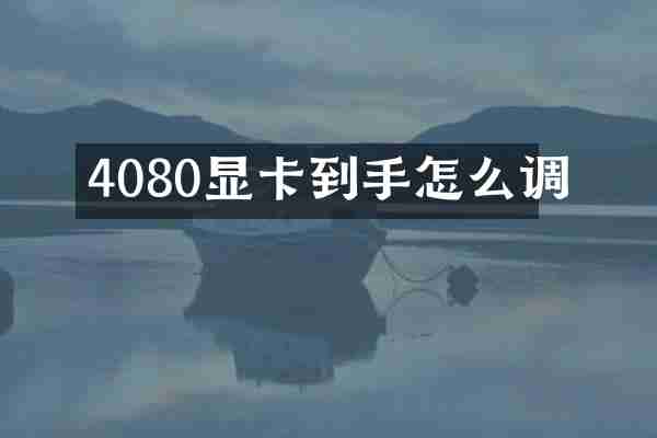 4080显卡到手怎么调