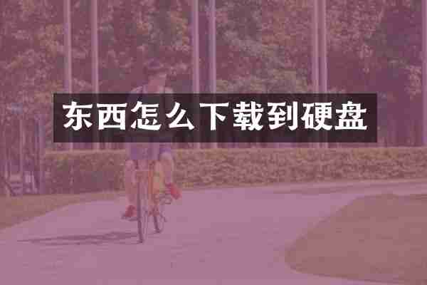 东西怎么下载到硬盘