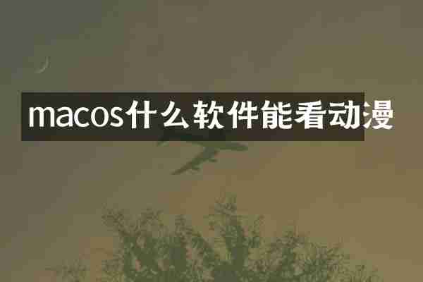macos什么软件能看动漫