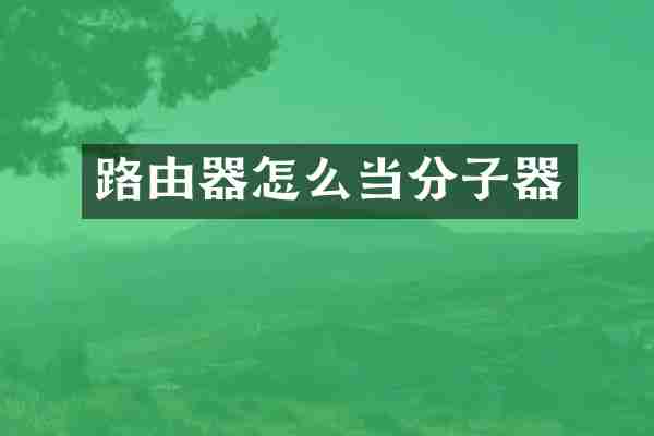 路由器怎么当分子器