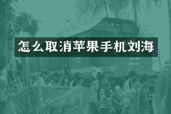 怎么取消苹果手机刘海
