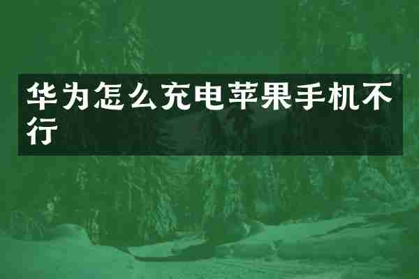 华为怎么充电苹果手机不行
