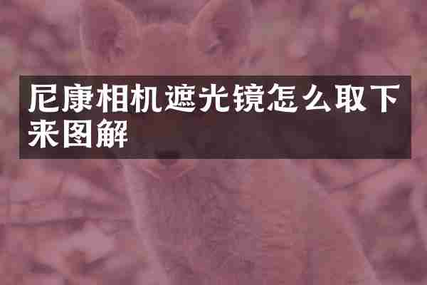 尼康相机遮光镜怎么取下来图解