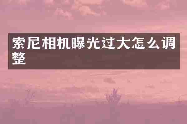 索尼相机曝光过大怎么调整