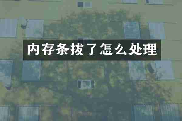 内存条拔了怎么处理