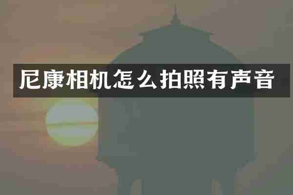 尼康相机怎么拍照有声音