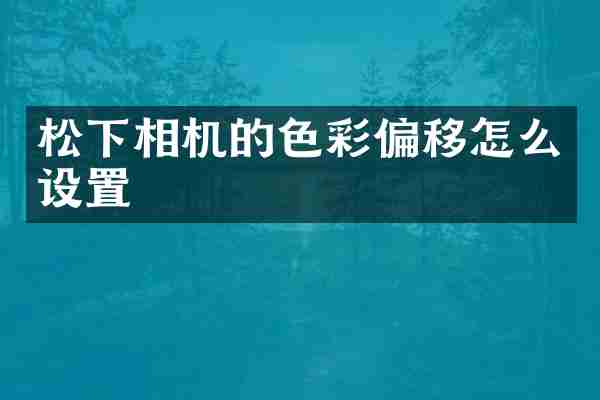 松下相机的色彩偏移怎么设置