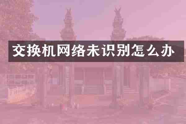 交换机网络未识别怎么办