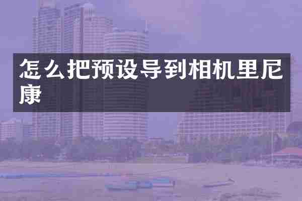 怎么把预设导到相机里尼康