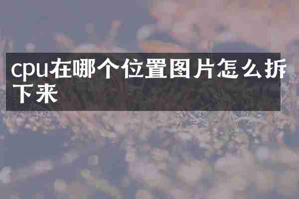 cpu在哪个位置图片怎么拆下来