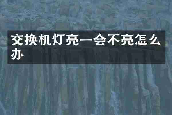 交换机灯亮一会不亮怎么办