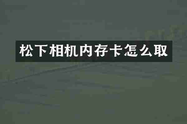 松下相机内存卡怎么取