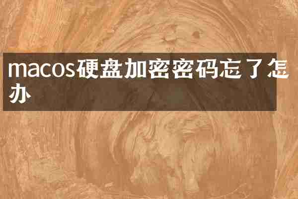 macos硬盘加密密码忘了怎么办