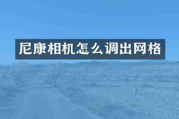 尼康相机怎么调出网格