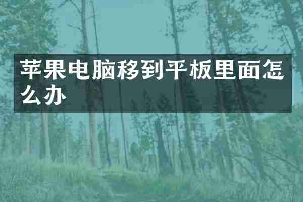 苹果电脑移到平板里面怎么办