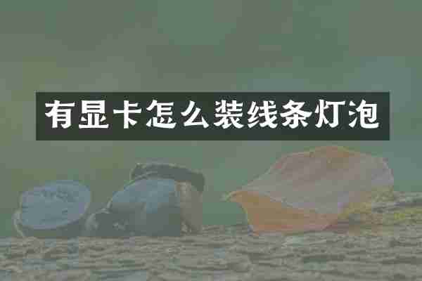 有显卡怎么装线条灯泡