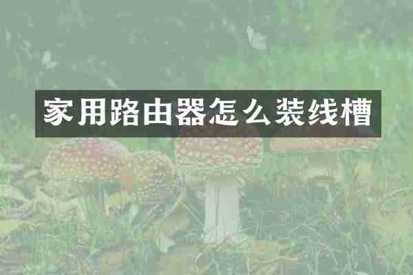 家用路由器怎么装线槽