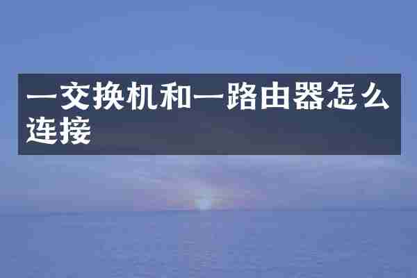 一交换机和一路由器怎么连接