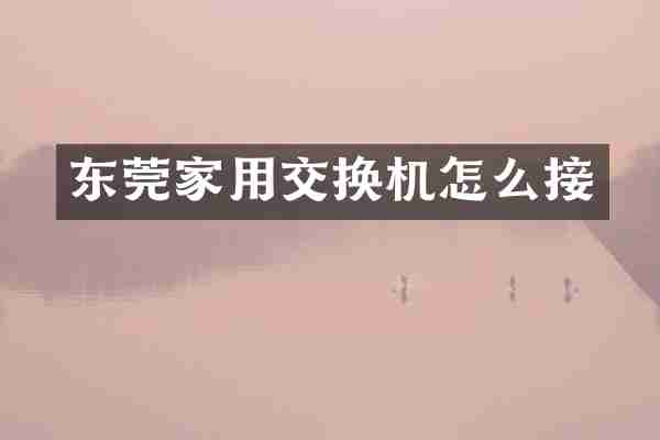 东莞家用交换机怎么接