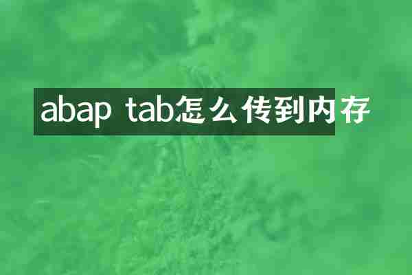 abap tab怎么传到内存
