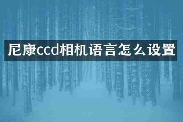 尼康ccd相机语言怎么设置