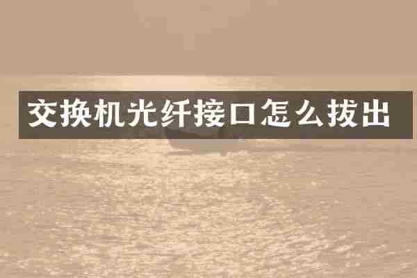 交换机光纤接口怎么拔出