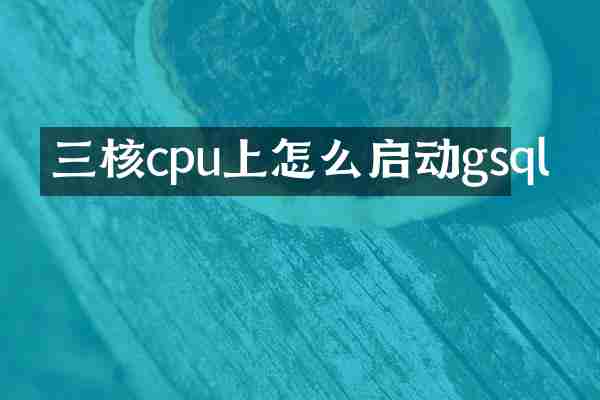 三核cpu上怎么启动gsql