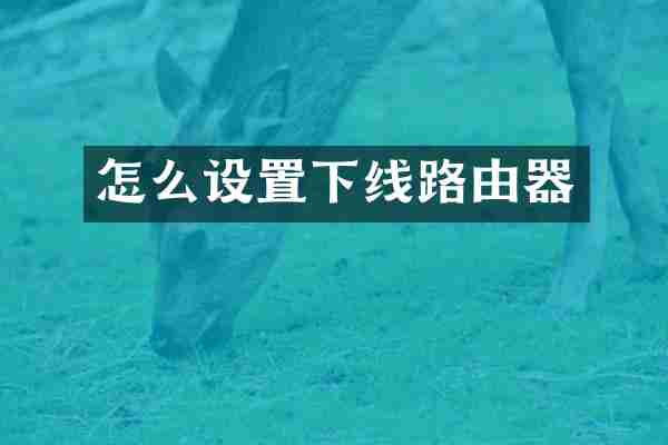 怎么设置下线路由器