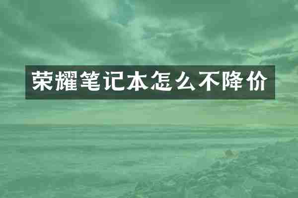 荣耀笔记本怎么不降价