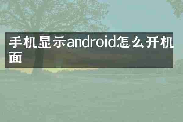 手机显示android怎么开机画面