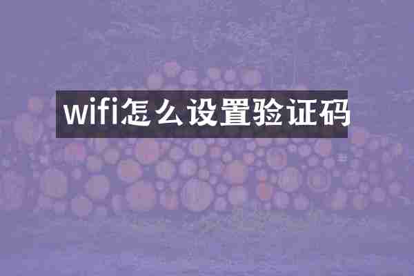 wifi怎么设置验证码