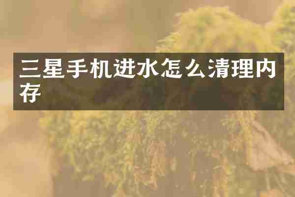 三星手机进水怎么清理内存