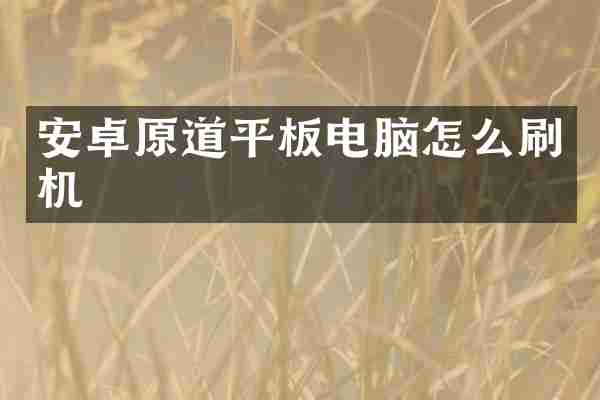 安卓原道平板电脑怎么刷机