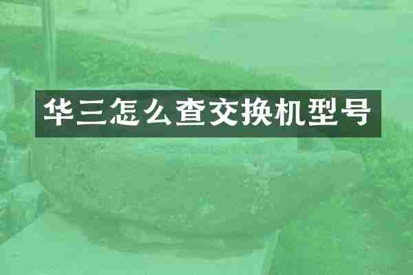 华三怎么查交换机型号