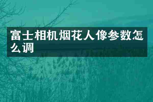 富士相机烟花人像参数怎么调