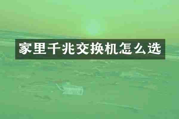 家里千兆交换机怎么选