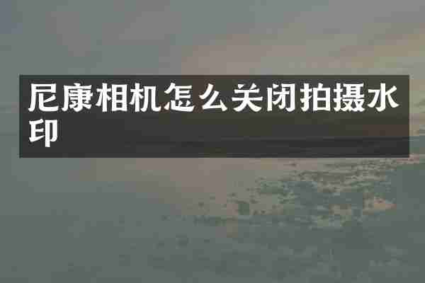 尼康相机怎么关闭拍摄水印