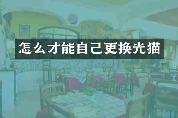怎么才能自己更换光猫