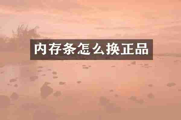 内存条怎么换正品