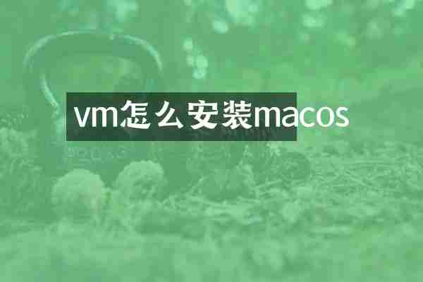 vm怎么安装macos