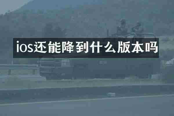 ios还能降到什么版本吗