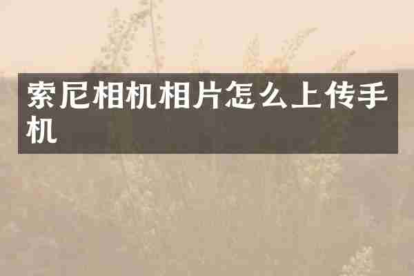 索尼相机相片怎么上传手机
