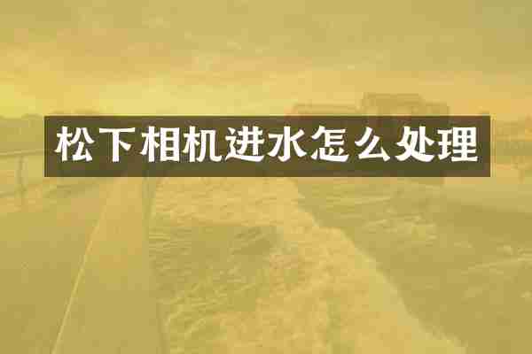 松下相机进水怎么处理