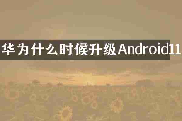 华为什么时候升级Android11