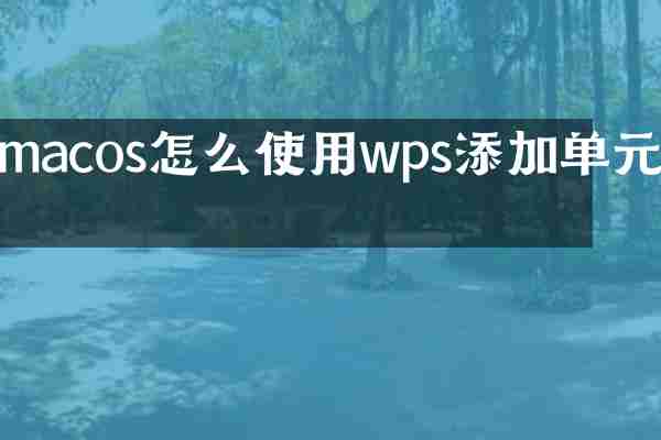 macos怎么使用wps添加单元格